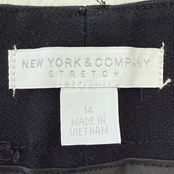 New York & Co Stretch Cotton Straight Leg Pants Women 14 Black - Picture 6 of 9